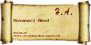 Hovanecz Abod névjegykártya
